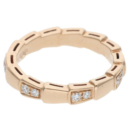 Bulgari 353274 Serpenti 18K Pink Gold Diamond Ring Men's 11.5 52