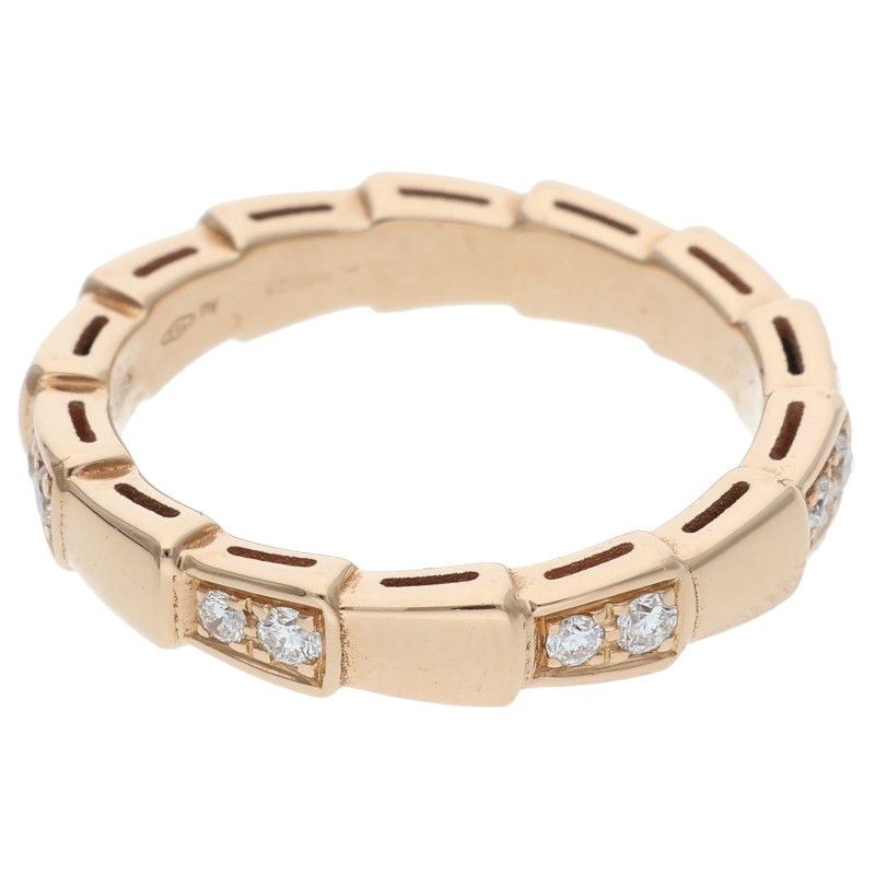 Bulgari 353274 Serpenti 18K Pink Gold Diamond Ring Men's 11.5 52