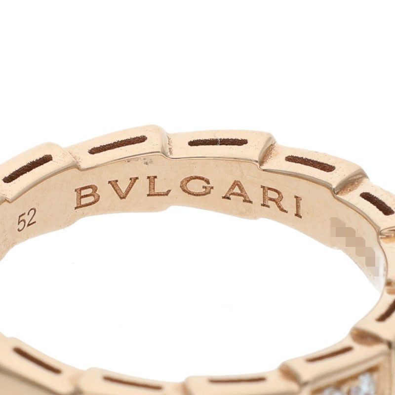 Bulgari 353274 Serpenti 18K Pink Gold Diamond Ring Men's 11.5 52
