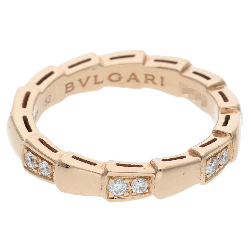 Bulgari 353274 Serpenti 18K Pink Gold Diamond Ring Men's 11.5 52