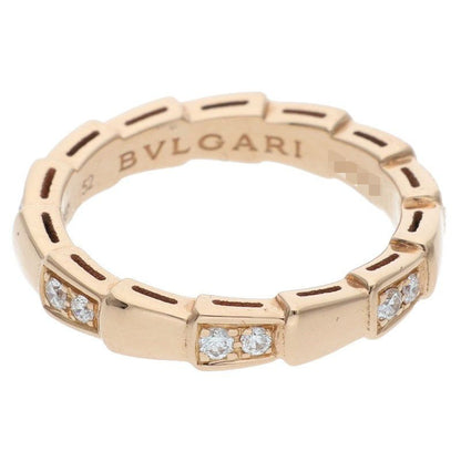 Bulgari 353274 Serpenti 18K Pink Gold Diamond Ring Men's 11.5 52