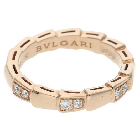 Bulgari 353274 Serpenti 18K Pink Gold Diamond Ring Men's 11.5 52