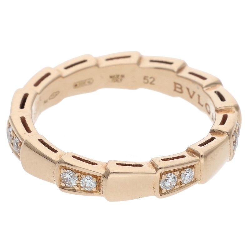 Bulgari 353274 Serpenti 18K Pink Gold Diamond Ring Men's 11.5 52