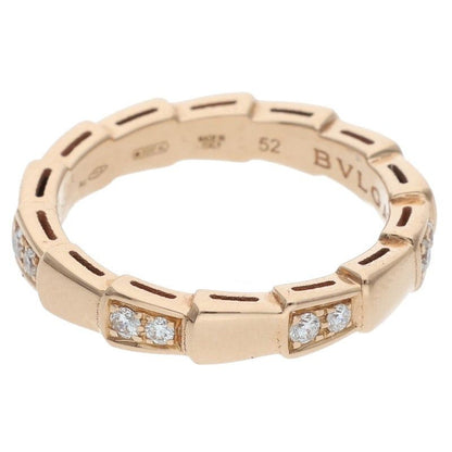 Bulgari 353274 Serpenti 18K Pink Gold Diamond Ring Men's 11.5 52