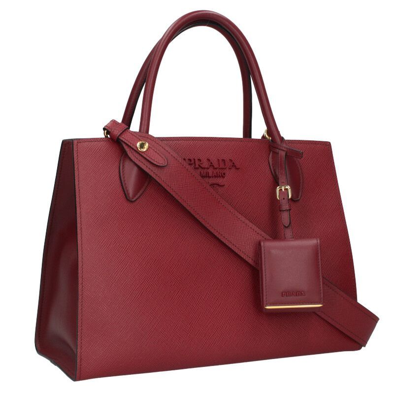 Prada 1ba155 Monochrome Logo 2WAY Handbag Women