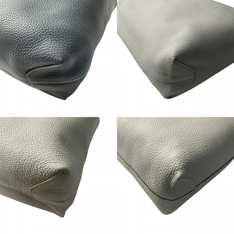 Hermes Women's Double Sens 36 Ciel Pearl Grey Tote Bag ◻Q Engraved Shoulder