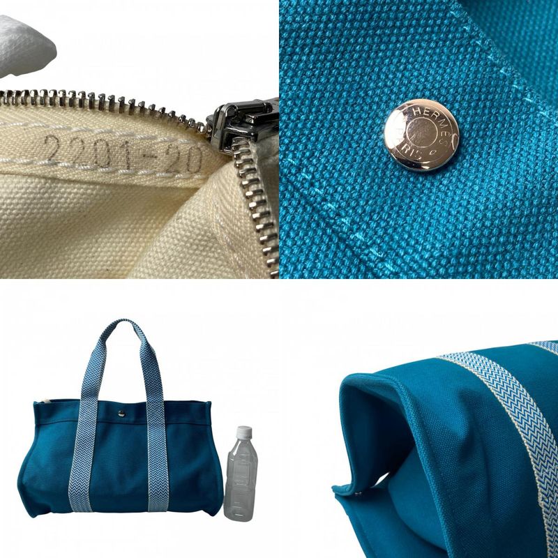 Hermes Women's Cannes MM Pouch Canvas Tote Bag