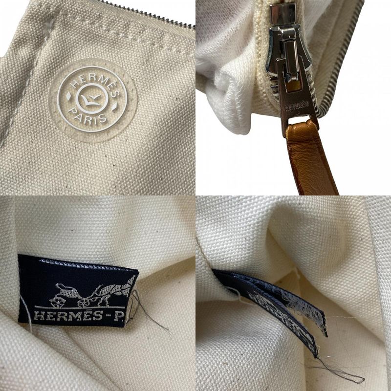 Hermes Women's Cannes MM Pouch Canvas Tote Bag