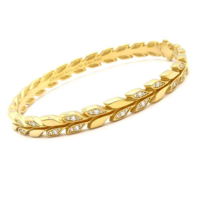 Tiffany & Co Bangle Similar Victoria Vine Hinge Bangle 18K Yellow Gold X