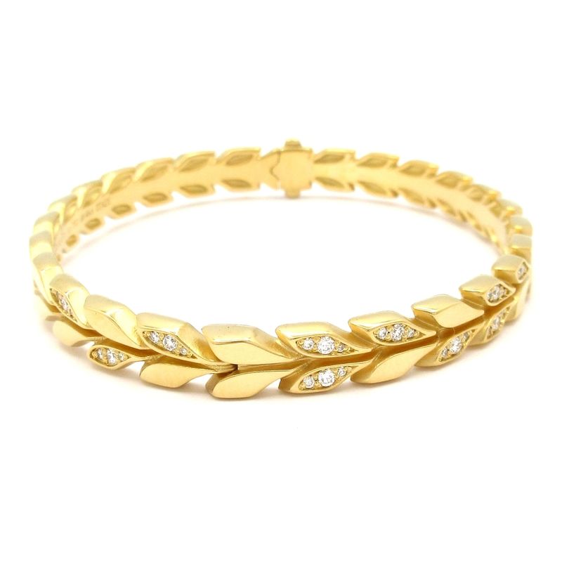 Tiffany & Co Bangle Similar Victoria Vine Hinge Bangle 18K Yellow Gold X
