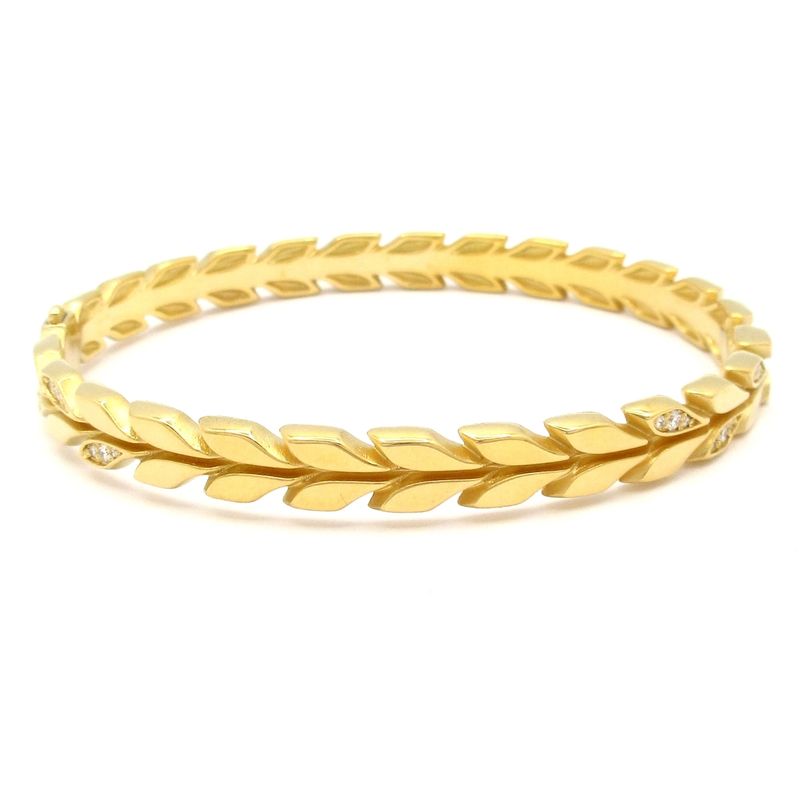 Tiffany & Co Bangle Similar Victoria Vine Hinge Bangle 18K Yellow Gold X