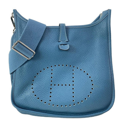 Hermes Shoulder Bag Evelyn 3 III PM Blue Jean Silver Hardware