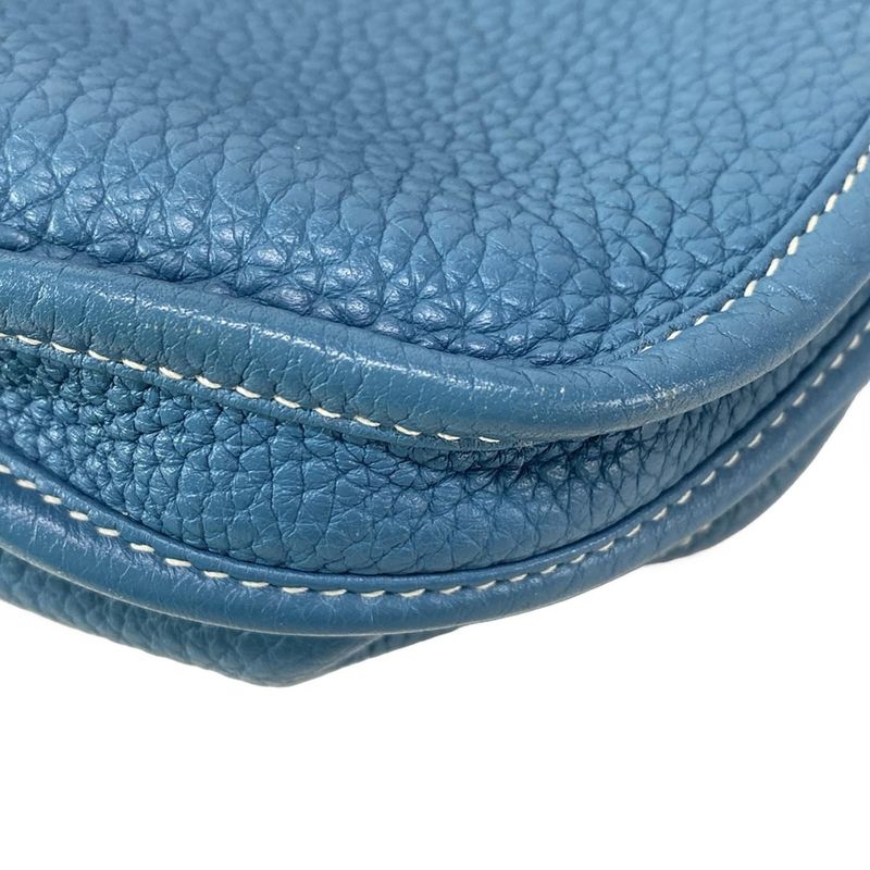 Hermes Shoulder Bag Evelyn 3 III PM Blue Jean Silver Hardware