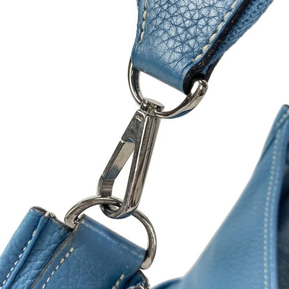 Hermes Shoulder Bag Evelyn 3 III PM Blue Jean Silver Hardware