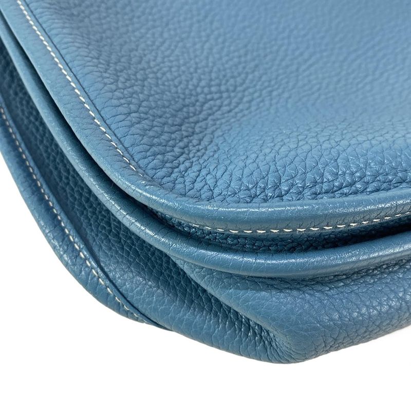 Hermes Shoulder Bag Evelyn 3 III PM Blue Jean Silver Hardware