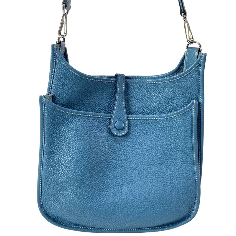 Hermes Shoulder Bag Evelyn 3 III PM Blue Jean Silver Hardware