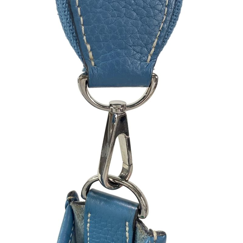 Hermes Shoulder Bag Evelyn 3 III PM Blue Jean Silver Hardware