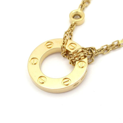 Cartier Necklace Love Circle 18K Yellow Gold X Diamonds 2P Diamonds