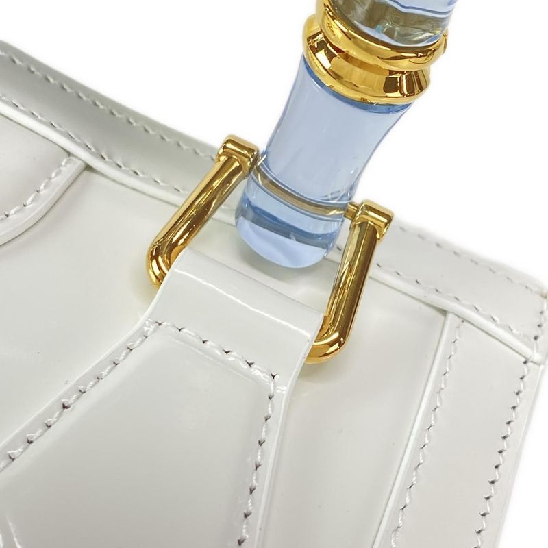 Gucci Diana Mini Tote Bag 832936 White And Light Blue Mini Bag With Plastic