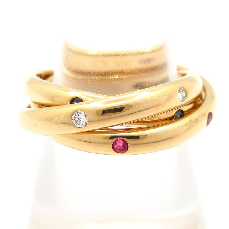 Cartier 3ring 53 Constellation 18K Yellow Gold X Diamonds X Rubies X Sapphires
