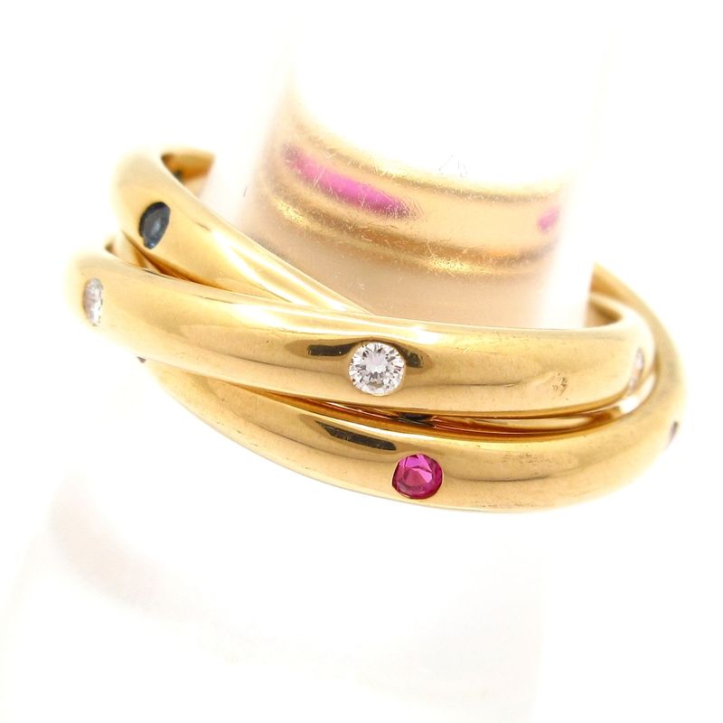 Cartier 3ring 53 Constellation 18K Yellow Gold X Diamonds X Rubies X Sapphires