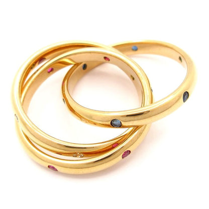 Cartier 3ring 53 Constellation 18K Yellow Gold X Diamonds X Rubies X Sapphires