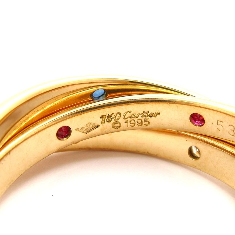 Cartier 3ring 53 Constellation 18K Yellow Gold X Diamonds X Rubies X Sapphires