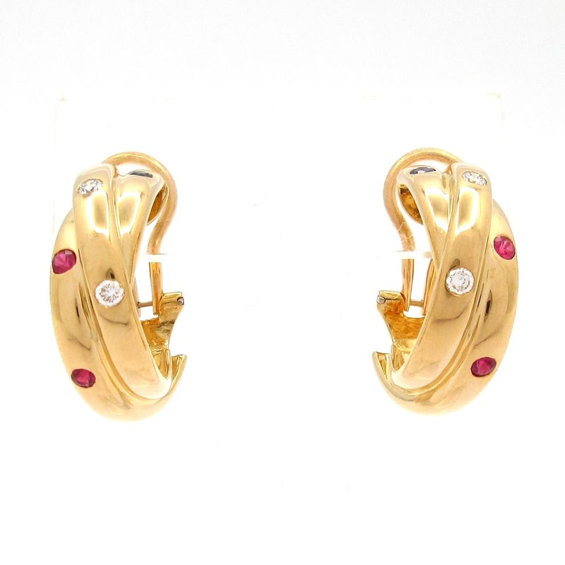 Cartier Earrings Constellation 18K Yellow Gold X Diamonds X Ruby X Sapphire