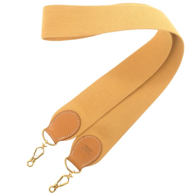 Hermes Evelyn Strap Canvas Leather Natural Gold Hardware Shoulder Strap 0157