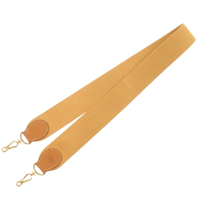 Hermes Evelyn Strap Canvas Leather Natural Gold Hardware Shoulder Strap 0157