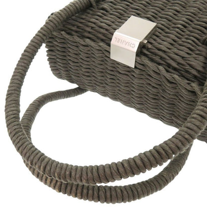Chanel Straw Gray Basket Bag Handbag 1538 Chanel