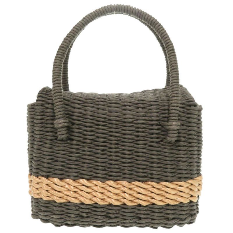 Chanel Straw Gray Basket Bag Handbag 1538 Chanel