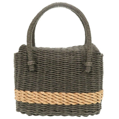 Chanel Straw Gray Basket Bag Handbag 1538 Chanel