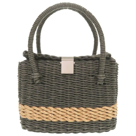 Chanel Straw Gray Basket Bag Handbag 1538 Chanel