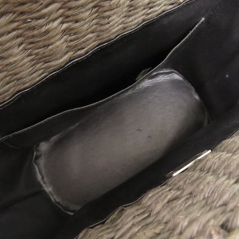 Chanel Straw Gray Basket Bag Handbag 1538 Chanel