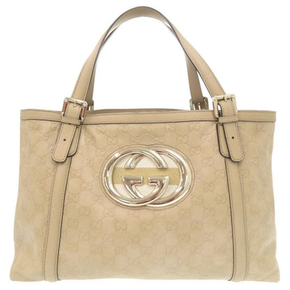 Guccissima GG Logo 162094 Leather Beige Tote Handbag 0245 Gucci