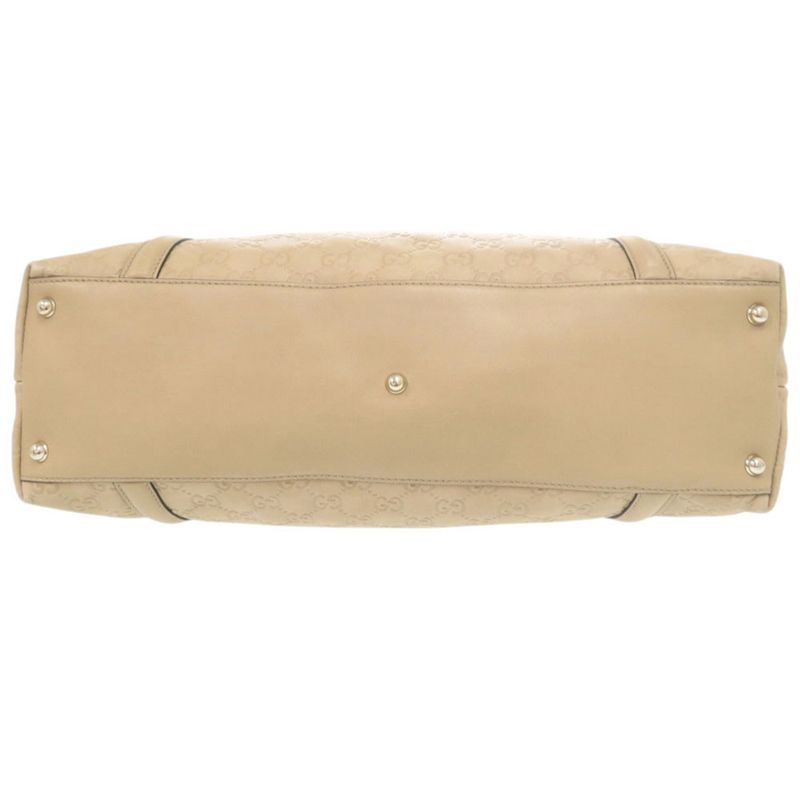 Guccissima GG Logo 162094 Leather Beige Tote Handbag 0245 Gucci