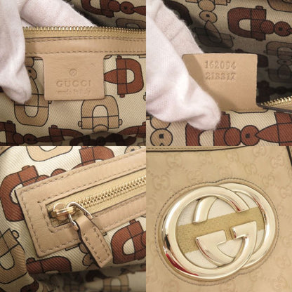 Guccissima GG Logo 162094 Leather Beige Tote Handbag 0245 Gucci