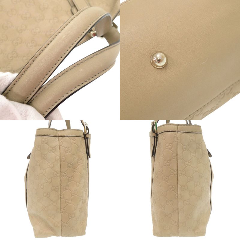 Guccissima GG Logo 162094 Leather Beige Tote Handbag 0245 Gucci