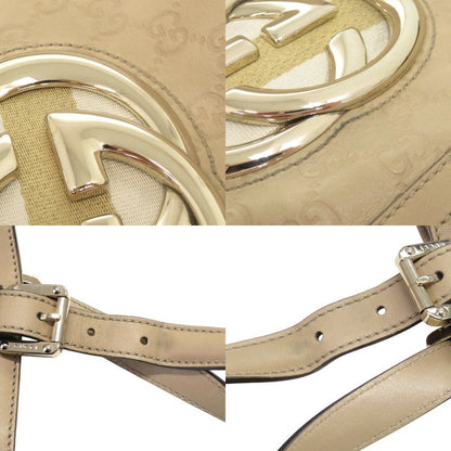 Guccissima GG Logo 162094 Leather Beige Tote Handbag 0245 Gucci