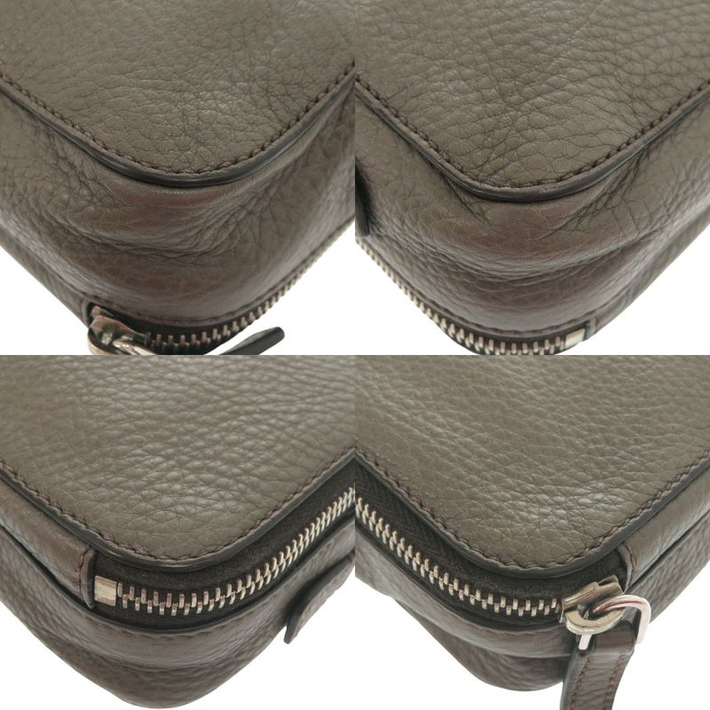 Prada Triangle Logo Leather Gray Second Bag Clutch Bag 0188 Prada