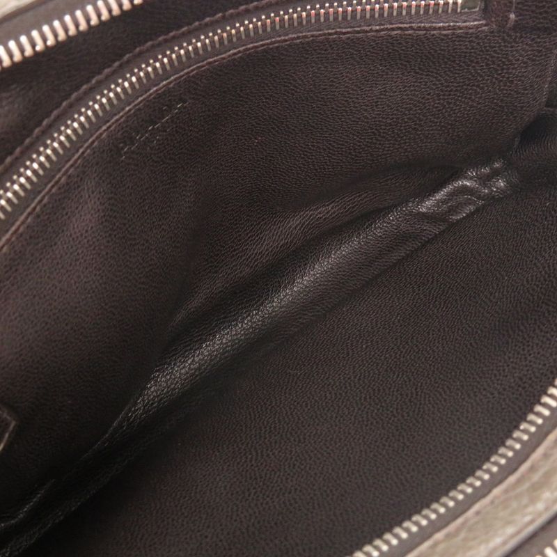 Prada Triangle Logo Leather Gray Second Bag Clutch Bag 0188 Prada