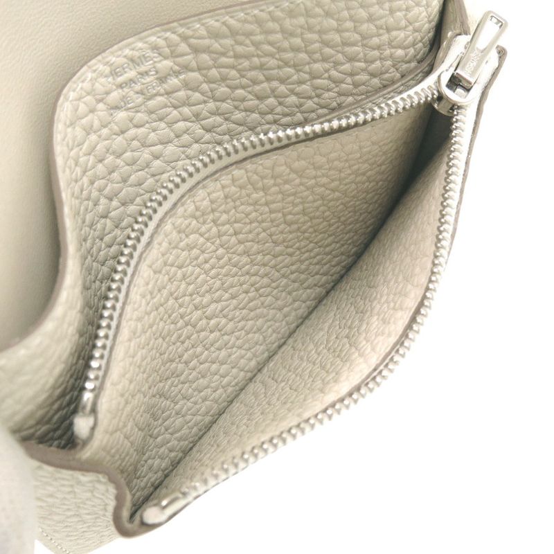 Hermès Dogon Compact Taurillon Clemence B Fold Wallet Marked Beton B (2023)