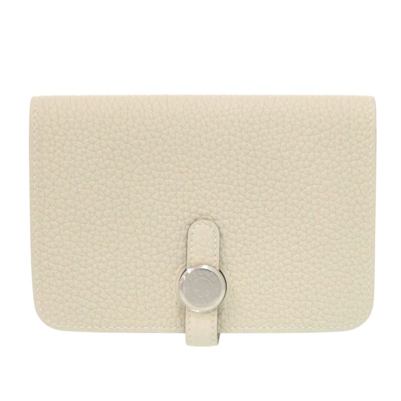 Hermès Dogon Compact Taurillon Clemence B Fold Wallet Marked Beton B (2023)