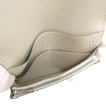 Hermès Dogon Compact Taurillon Clemence B Fold Wallet Marked Beton B (2023)