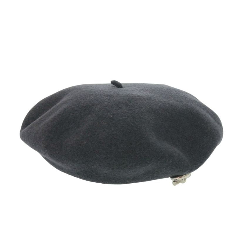 Hermes Beret Wool Grey Silver 1456 Hermes