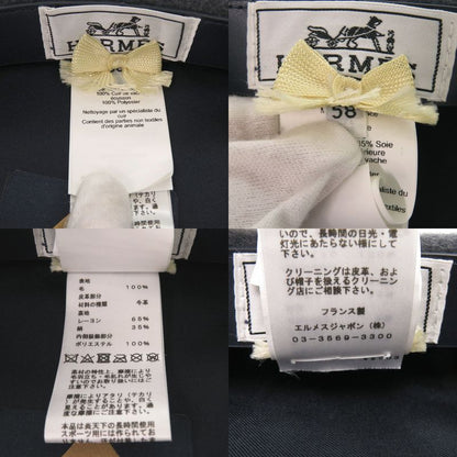 Hermes Beret Wool Grey Silver 1456 Hermes