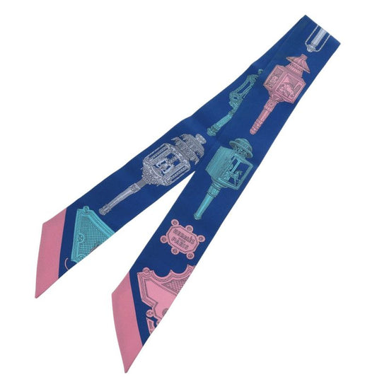 Hermes Twilly Merveilleuses Lanternes Merveilleuses Lanternes Silk Blue Scarf