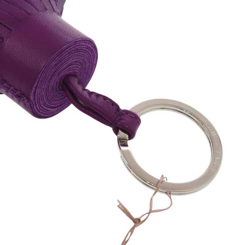 Hermes Carmen Bagcharm Fringe Annemiro Violet Key Holder Purple 0707 Hermes