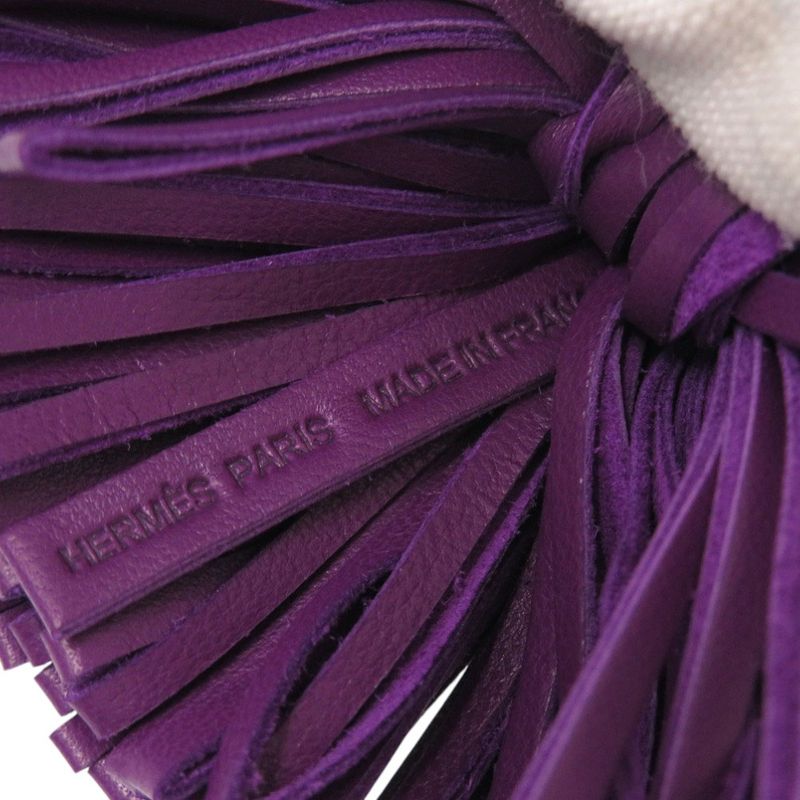 Hermes Carmen Bagcharm Fringe Annemiro Violet Key Holder Purple 0707 Hermes